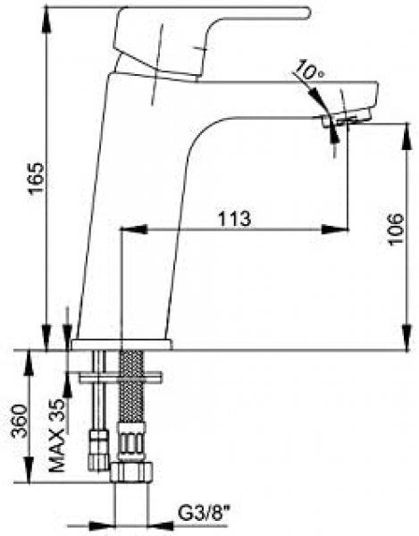 AR Lunetta 103588107 Lavabo Bataryası