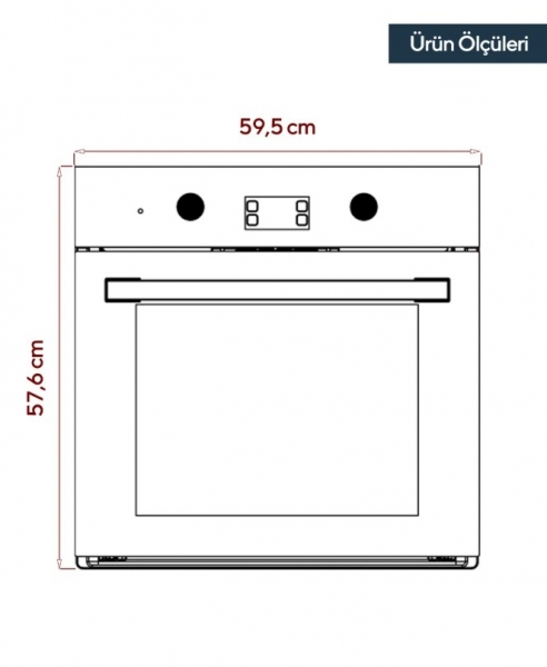 Kumtel Digital B66-M3(DDT) Beyaz Ankastre Fırın