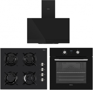 Regal Eğik Siyah Ankastre Set AO 6041 SC + AF 7965 SCY + AD 609112 SC