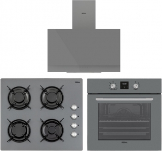 Regal Eğik Gri Ankastre Set AO 6041 GC + AF 7965 GC + AD 609112 GC