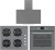 Regal Eğik Gri Ankastre Set AO 6041 GC + AF 7965 GC + AD 609112 GC