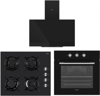 Regal Eğik Siyah Eko Ankastre Set AO 6041 SC + Regal AF 7665 SCY + AD 609112 SC