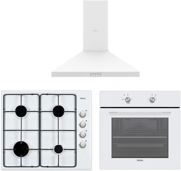 Regal Piramit Beyaz İnci Ankastre Set AO 6040 B + AF 5365 BCY + AD 60301 B