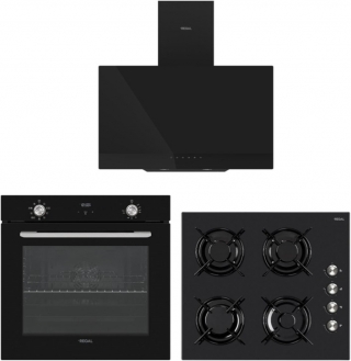 Regal Eğik Siyah Şef Ankastre Set AO 6041 SC + AF 71075 SC + AD 609112 SC