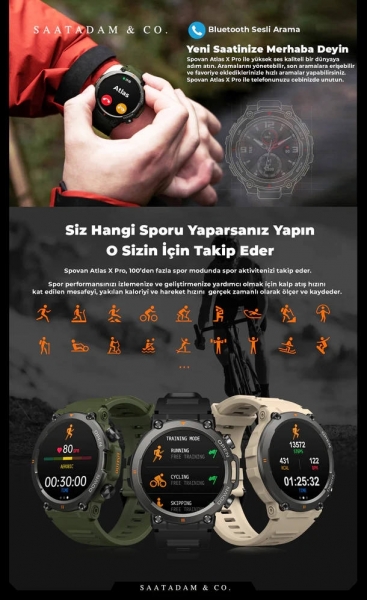 Spovan AtlasX Pro Akıllı Saat