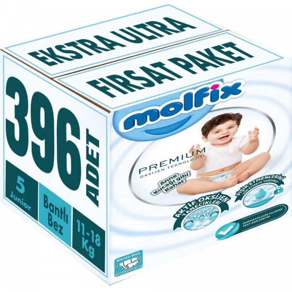 Molfix Premium 5 Beden 396 Adet Bebek Bezi