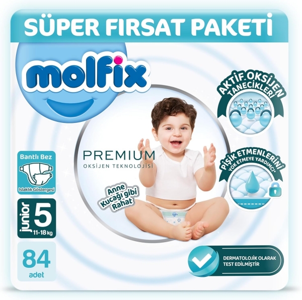 Molfix Premium 5 Beden 84 Adet Bebek Bezi