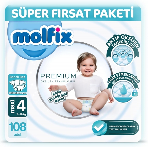 Molfix Premium 4 Beden 108 Adet Bebek Bezi