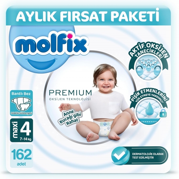 Molfix Premium 4 Beden 162 Adet Bebek Bezi