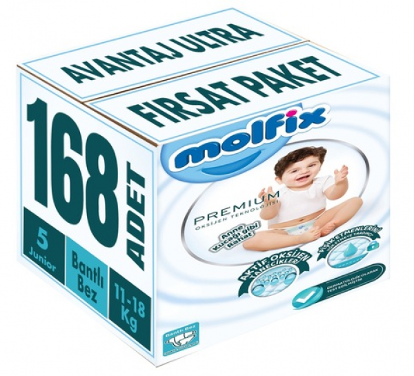 Molfix Premium 5 Beden 168 Adet Bebek Bezi
