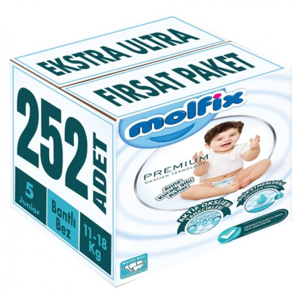 Molfix Premium 5 Beden 252 Adet Bebek Bezi