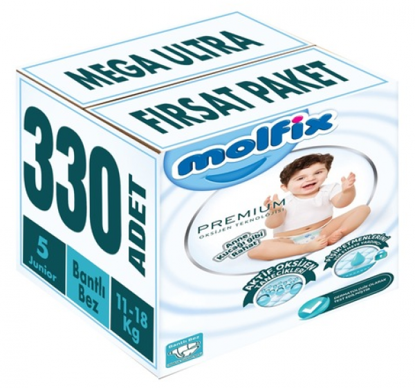 Molfix Premium 5 Beden 330 Adet Bebek Bezi