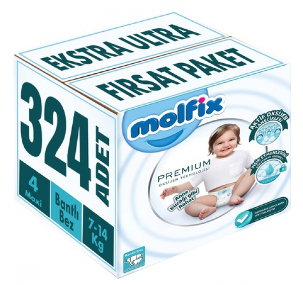 Molfix Premium 4 Beden 324 Adet Bebek Bezi