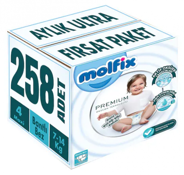 Molfix Premium 4 Beden 258 Adet Bebek Bezi