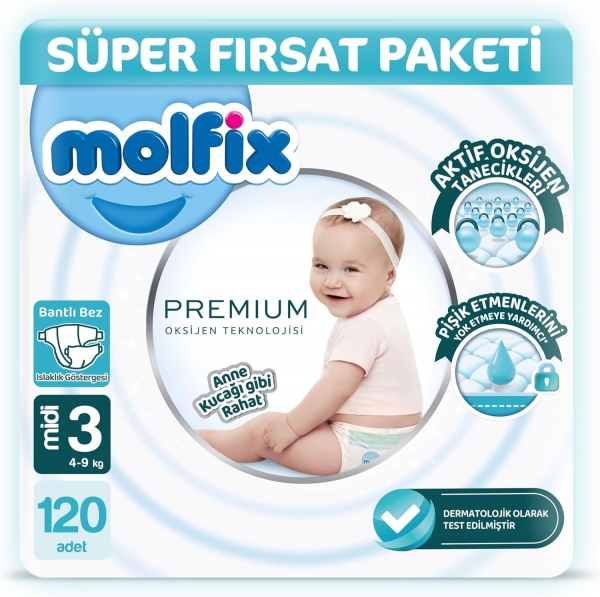 Molfix Premium 3 Beden 120 Adet Bebek Bezi