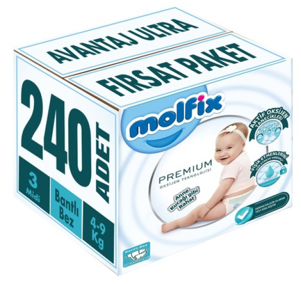 Molfix Premium 3 Beden 240 Adet Bebek Bezi