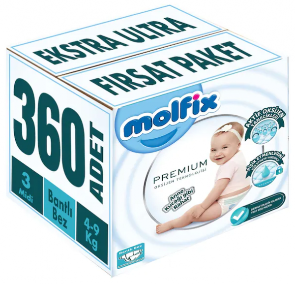 Molfix Premium 3 Beden 360 Adet Bebek Bezi