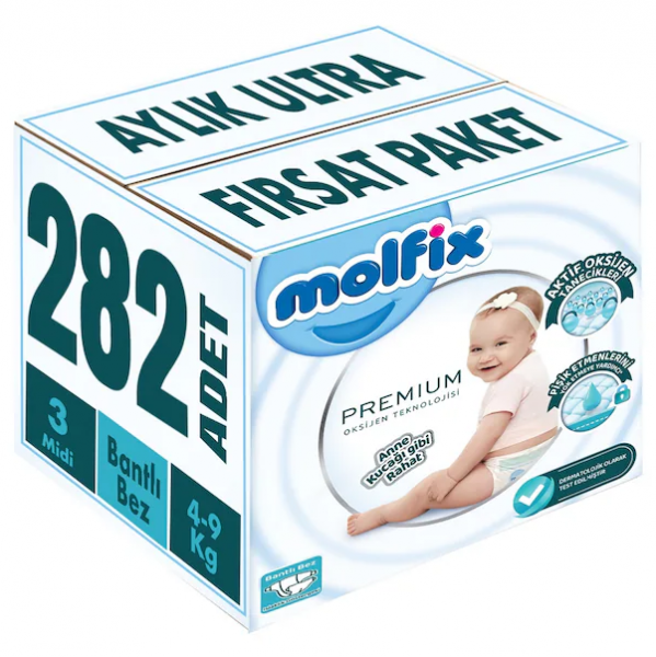 Molfix Premium 3 Beden 282 Adet Bebek Bezi