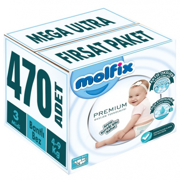 Molfix Premium 3 Beden 470 Adet Bebek Bezi