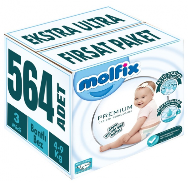 Molfix Premium 3 Beden 564 Adet Bebek Bezi