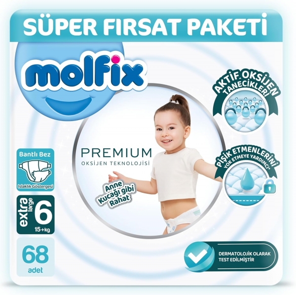 Molfix Premium 6 Beden 68 Adet Bebek Bezi