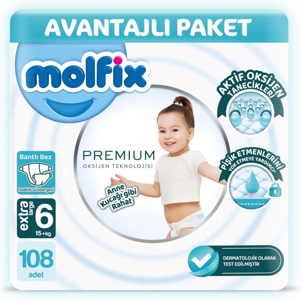 Molfix Premium 6 Beden 108 Adet Bebek Bezi