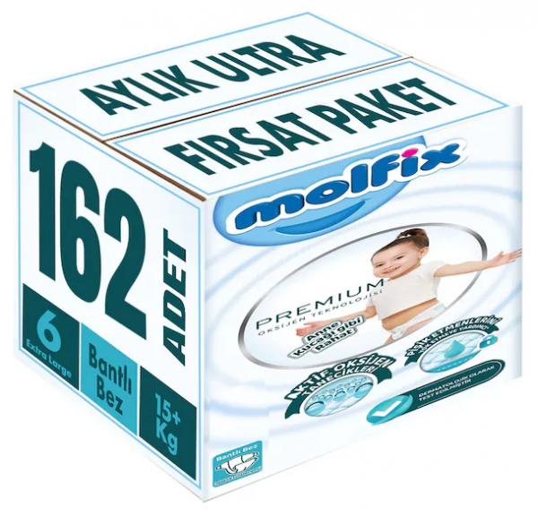 Molfix Premium 6 Beden 162 Adet Bebek Bezi