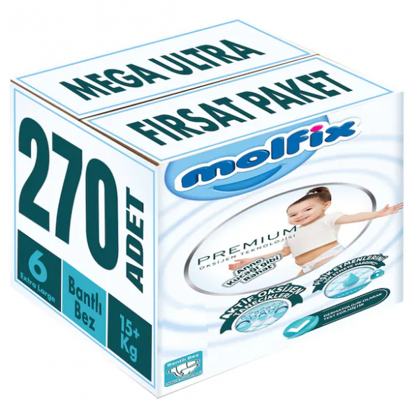 Molfix Premium 6 Beden 270 Adet Bebek Bezi