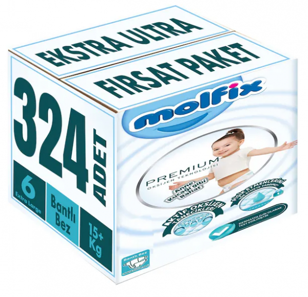 Molfix Premium 6 Beden 324 Adet Bebek Bezi