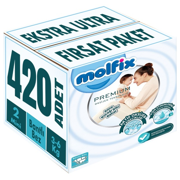 Molfix Premium 2 Beden 420 Adet Bebek Bezi