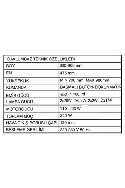 Alveus F18 Beyaz Davlumbaz