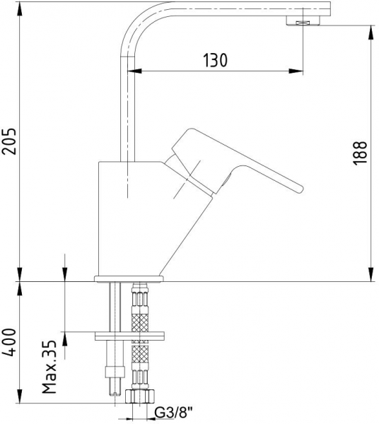 AR Lunetta 103588108 Lavabo Bataryası
