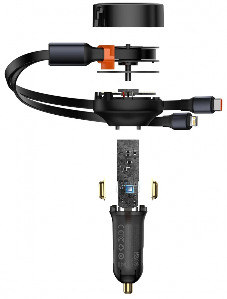 Baseus Enjoyment Retractable 2 in 1 30W Şarj Aleti