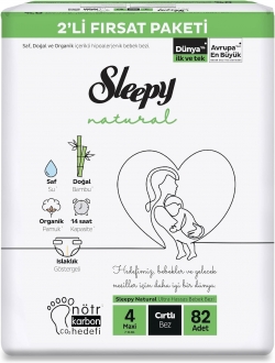 Sleepy Natural 4 Beden 82 Adet Bebek Bezi