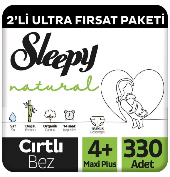 Sleepy Natural 4+ Beden 330 Adet Bebek Bezi