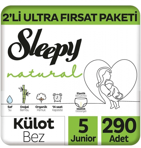 Sleepy Natural 5 Beden 290 Adet Bebek Bezi