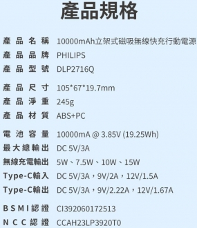 Philips DLP2716Q/00 10000 mAh Powerbank