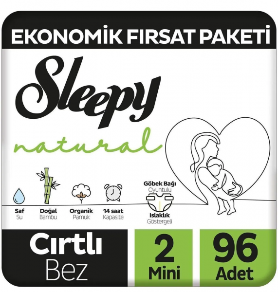 Sleepy Natural 2 Beden 96 Adet Bebek Bezi