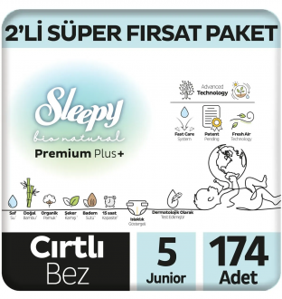 Sleepy Bio Natural 5 Beden 174 Adet Bebek Bezi