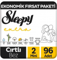 Sleepy Extra Günlük Aktivite 2 Beden 96 Adet Bebek Bezi