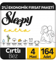 Sleepy Extra Günlük Aktivite 4 Beden 164 Adet Bebek Bezi