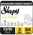 Sleepy Extra Günlük Aktivite 3 Beden 84 Adet Bebek Bezi