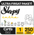 Sleepy Extra Günlük Aktivite 1 Beden 250 Adet Bebek Bezi