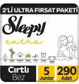 Sleepy Extra Günlük Aktivite 5 Beden 290 Adet Bebek Bezi