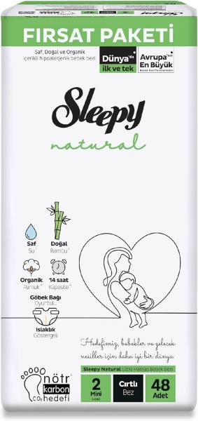 Sleepy Natural 2 Beden 48 Adet Bebek Bezi