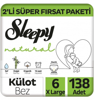 Sleepy Natural Külot Bez 6 Beden 138 Adet Bebek Bezi