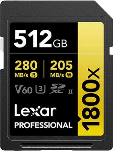 Lexar Professional 1800x Gold Series SD (512 GB)