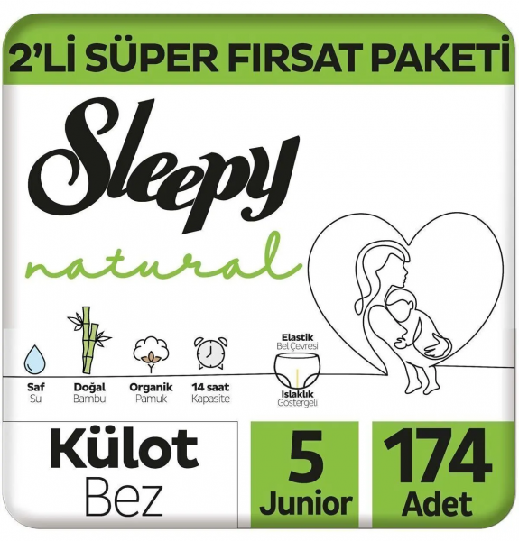 Sleepy Natural Külot Bez 5 Beden 174 Adet Bebek Bezi