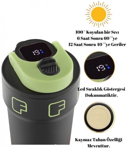 Vagon Life LED Sıcaklık Göstergeli Termos