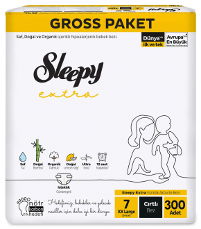 Sleepy Extra Günlük Aktivite 7 Beden 300 Adet Bebek Bezi